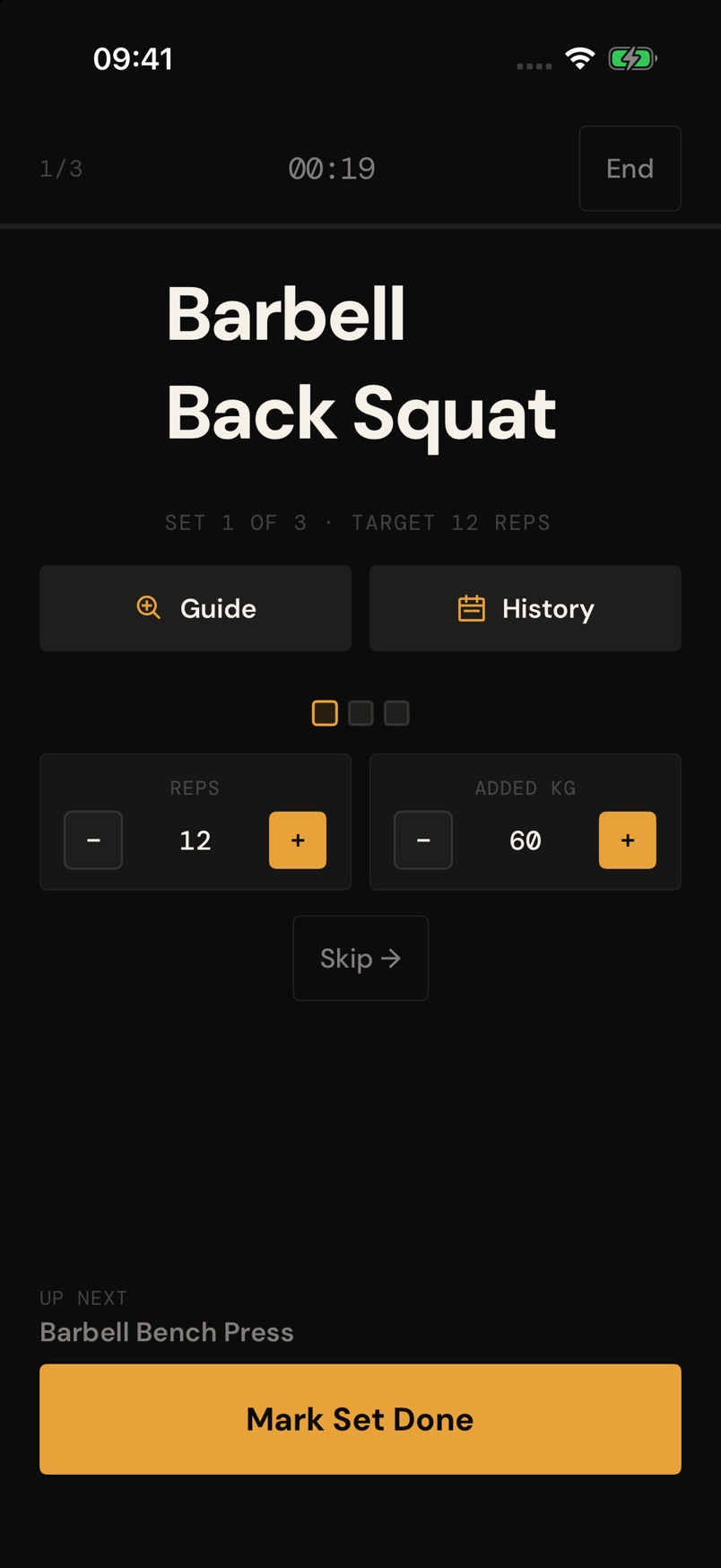 OnlyWeights · one set at a time